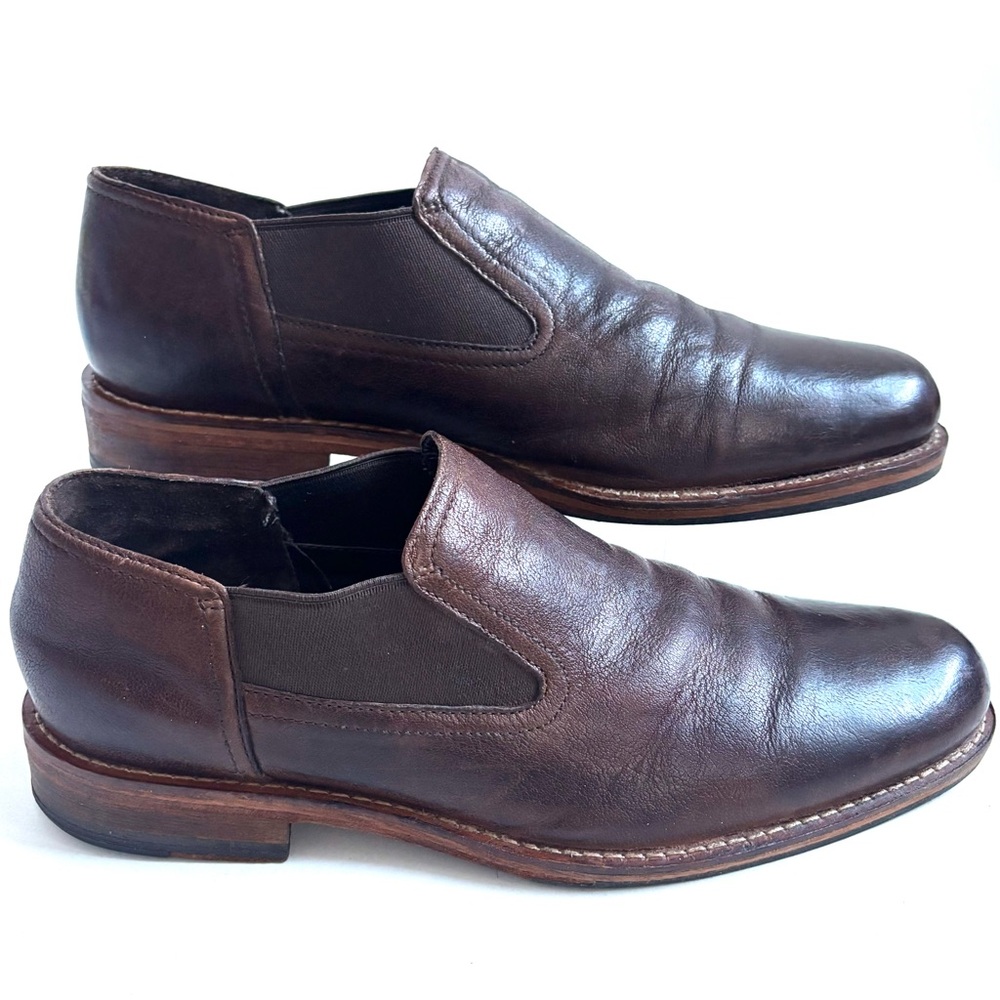 Cole Haan Goring Padded Heel Loafer Dress Shoes Slip On Brown Leather Size 10.5M